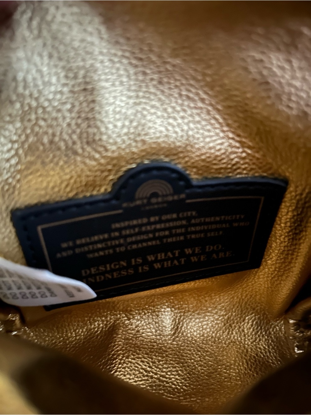 Kurt Geiger Gold Crystal & Metallic Chain Crossbody Bag - Picture 5 of 6